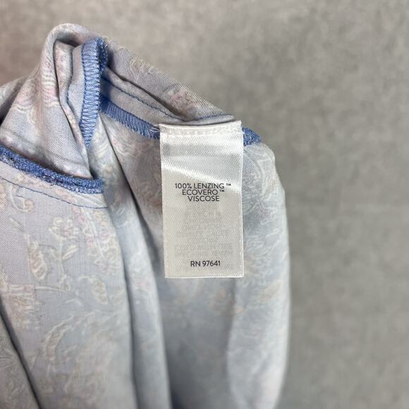 J. jill Border Print Maxi Dress In Clear Blue Gentle Paisley Border Size Large - Picture 9 of 9